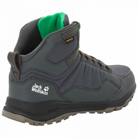 На картинке изображен Ботинки мужские Jack Wolfskin Maze Texapore Mid M dark steel / green Ботинки мужские Jack Wolfskin Maze Texapore Mid M dark steel / green