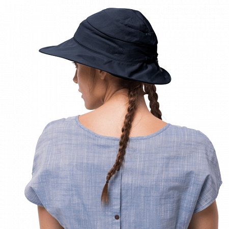 На картинке изображен Шляпа летняя женская Jack Wolfskin Supplex Atacama Hat Women midnight blue 1905832-1910 Шляпа летняя женская Jack Wolfskin Supplex Atacama Hat Women midnight blue 1905832-1910