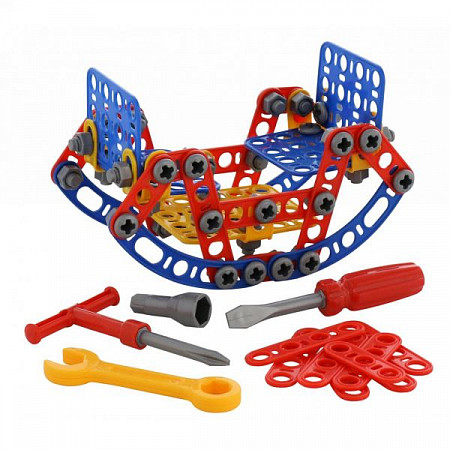 Конструктор Полесье Изобретатель Качели №2 121 элемент в пакете 55101