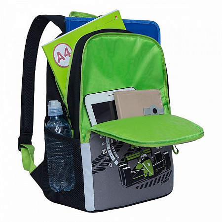 На картинке изображен Рюкзак школьный GRIZZLY RB-151-4 /2 light green Рюкзак школьный GRIZZLY RB-151-4 /2 light green