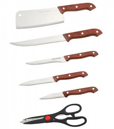 Набор ножей Bohmann 7 предметов BH - 5127WD Brown/Silver