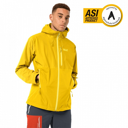 На картинке изображен Куртка мужская Jack Wolfskin Eagle Peak Jacket M dark sulphur Куртка мужская Jack Wolfskin Eagle Peak Jacket M dark sulphur