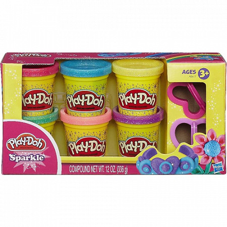 Игровой набор Play-Doh Пластилин для лепки Блестящая коллекция 6 шт. (A5417)
