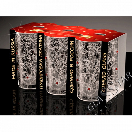 Набор стаканов Glasstar Стразы 230 мл 6 шт С56