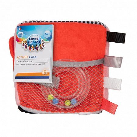 Мягкая игрушка Canpol babies Soft Sensory Cube  BEARS с погремушкой 3м+ (68/073_cor) coral