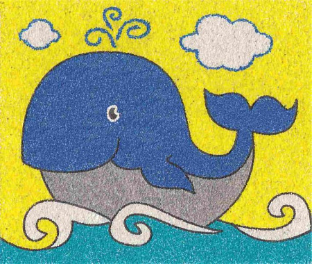 Песочная фреска Десятое Королевство Синий кит 02606