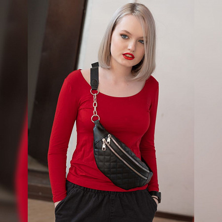 Поясная сумка женская Ors Oro OPS-0159 black