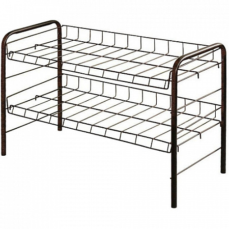 Этажерка для обуви Nika (2 полки, 4 уровня в прихожую) медный антик ЭТ3