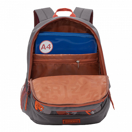 Рюкзак школьный GRIZZLY RD-041-3 /4 grey