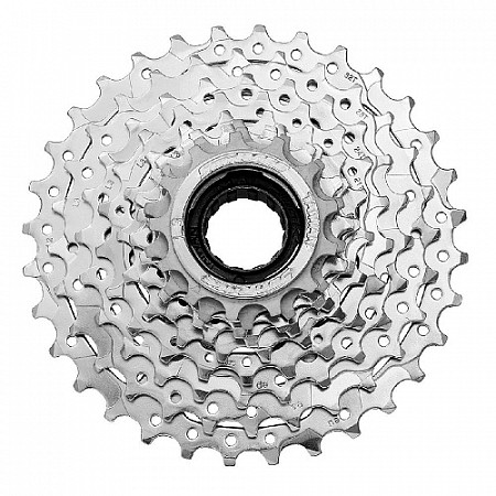 На картинке изображен Трещотка Sunrace 9 ск. 13-32T для E-bike, хромированная ZTB19163 Трещотка Sunrace 9 ск. 13-32T для E-bike, хромированная ZTB19163