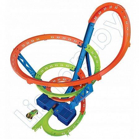На картинке изображен Трек Hot Wheels Скоростное крушение по спирали (HGV67) Трек Hot Wheels Скоростное крушение по спирали (HGV67)