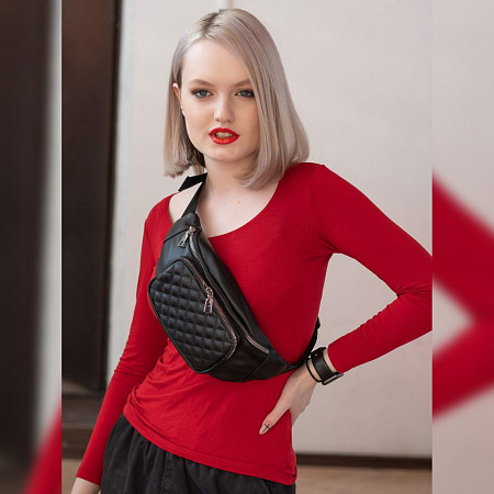 Поясная сумка женская Ors Oro OMS-0156 black