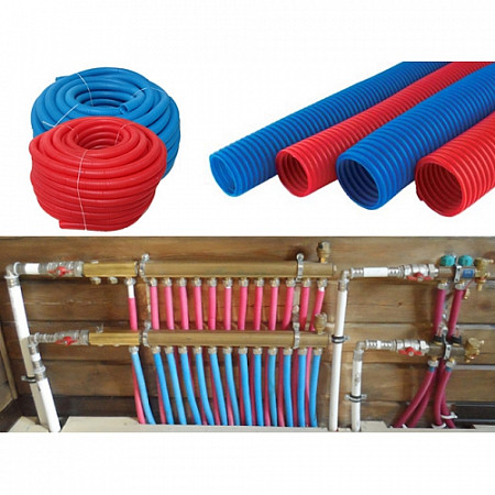 На картинке изображен Трубка защитная Deimos гофрированная 20мм 50м blue Трубка защитная Deimos гофрированная 20мм 50м blue