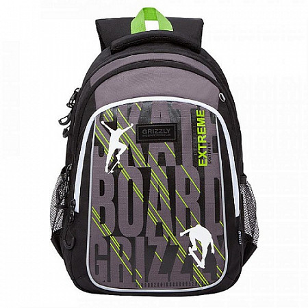 Рюкзак школьный GRIZZLY RB-152-2 /1 black/light green