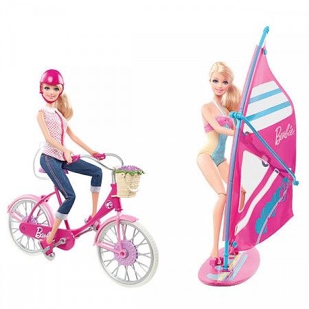 Аксессуар для куклы Barbie Велосипед и Виндсерф BDF34 BDF35