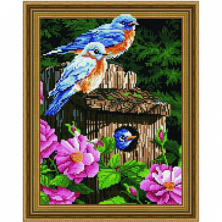 На картинке изображен Алмазная мозаика 5D Picasso Семейство птиц 5PD4050016 Алмазная мозаика 5D Picasso Семейство птиц 5PD4050016