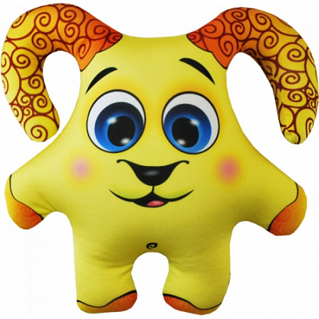 На картинке изображен Мягкая игрушка Мнушки Баран желтый Аи02жив13 Мягкая игрушка Мнушки Баран желтый Аи02жив13