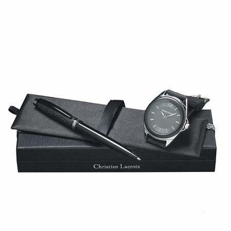Ручка + часы Christian Lacroix black LPBM418
