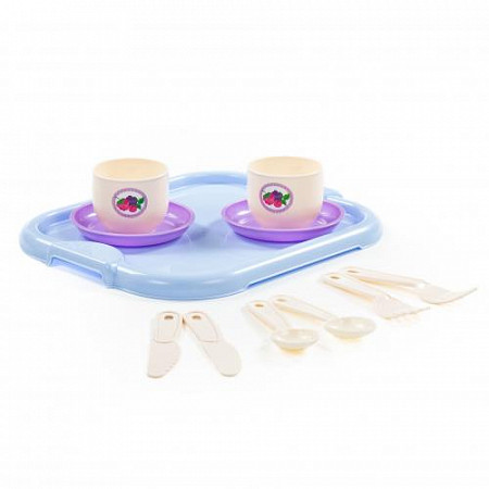 Набор детской посуды Полесье "Минутка" с подносом на 2 персоны (V1) (11 элементов) 80509