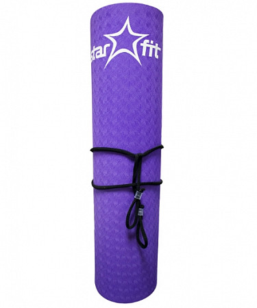 Гимнастический коврик для йоги, фитнеса Starfit FM-201 TPE purple/grey 173x61x0,6