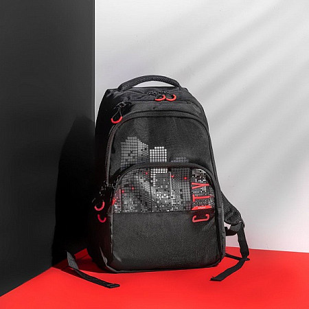 Рюкзак школьный GRIZZLY RU-130-4 /1 black/red