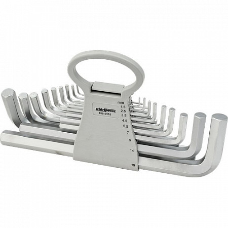 Набор шестигранных ключей Whirlpower 1,5-19 мм, 18 предметов, длинные 158-2518
