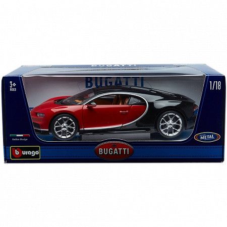 Машинка Bburago 1:18 Bugatti Chiron (18-11040) red/black