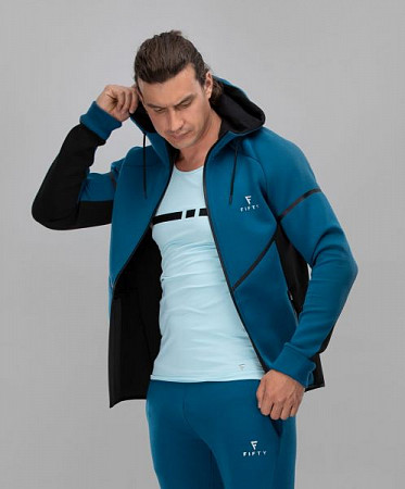 На картинке изображен Мужской спортивный джемпер FIFTY FA-MJ-0102-BBL blue/black Мужской спортивный джемпер FIFTY FA-MJ-0102-BBL blue/black