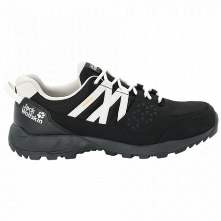 На картинке изображен Полуботинки мужские Jack Wolfskin Cascade Hike Texapore Low M black / white Полуботинки мужские Jack Wolfskin Cascade Hike Texapore Low M black / white