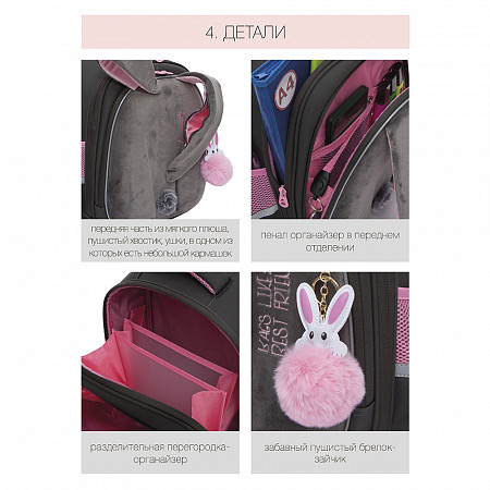 Рюкзак школьный GRIZZLY RAz-186-8 /3 grey