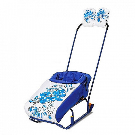 Комплект для санок RT Гжель (матрасик-варежки) blue