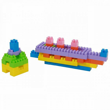 На картинке изображен Конструктор Полесье Строитель 60 элементов в контейнере 50465 Конструктор Полесье Строитель 60 элементов в контейнере 50465