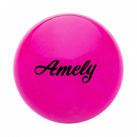Мяч для художественной гимнастики Amely с блестками AGB-102 19 см pink