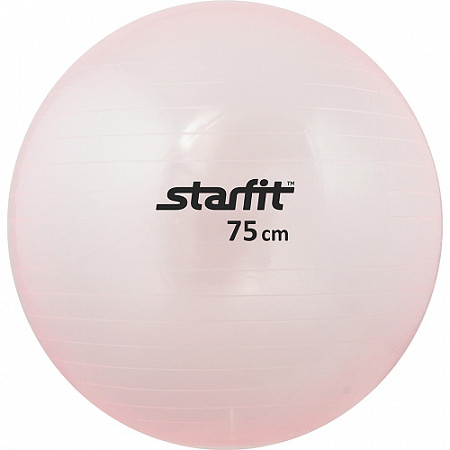 Мяч гимнастический, для фитнеса (фитбол) прозрачный Starfit GB-105 75 см pink