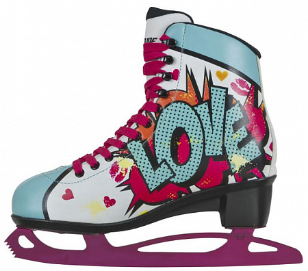 На картинке изображен Коньки фигурные Powerslide Pop Art Kiss 902199 Коньки фигурные Powerslide Pop Art Kiss 902199