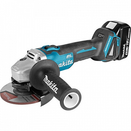 Аккумуляторная углошлифмашина Makita DGA 504 RME (18,0 В, 2 акк., 4,0 А/ч, Li-Ion, диск 125х220 мм вибро) DGA504RME