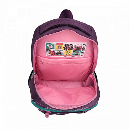На картинке изображен Рюкзак GRIZZLY RD-951-1 purple snails Рюкзак GRIZZLY RD-951-1 purple snails