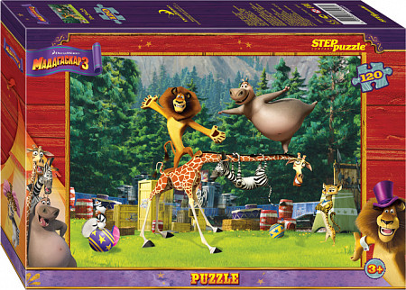 Пазлы Step Puzzle 120 "Мадагаскар 3" 75107