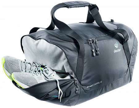 На картинке изображен Сумка дорожная Deuter Aviant Duffel 50 3520120-2243 khaki/ivy Сумка дорожная Deuter Aviant Duffel 50 3520120-2243 khaki/ivy
