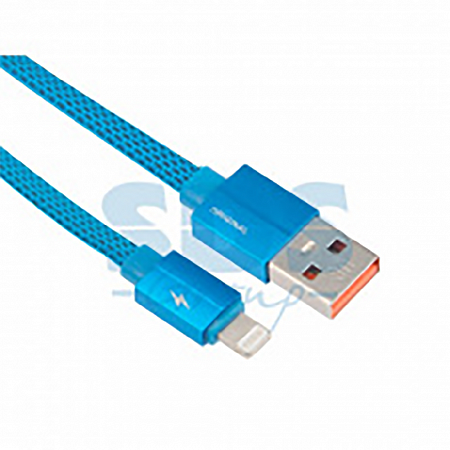 USB кабель Rexant для iPhone 5/6/7/8/X ткань плоский 1М blue 18-1967-9