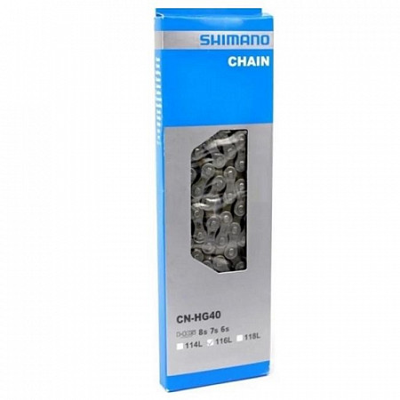 На картинке изображен Цепь Shimano HG40 ECNHG40116Q Цепь Shimano HG40 ECNHG40116Q