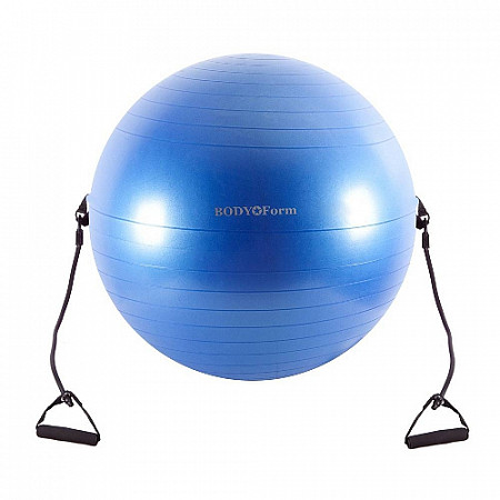 Мяч гимнастический с эспандером Body Form 34" 85 см BF-GBE01AB blue
