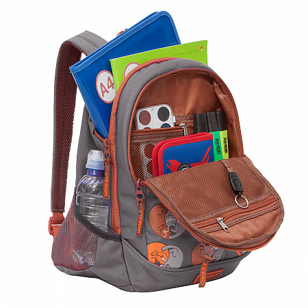 Рюкзак школьный GRIZZLY RD-041-3 /4 grey