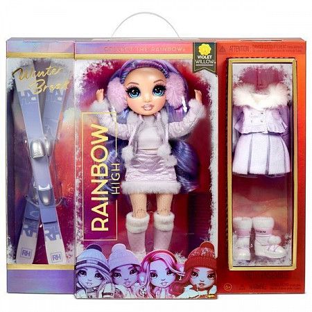 На картинке изображен Кукла Rainbow High "Вайолет Виллоу. Зимние каникулы" 574804EUC purple Кукла Rainbow High "Вайолет Виллоу. Зимние каникулы" 574804EUC purple