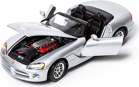 Коллекционная машина Bburago 1:24 Dodge Viper SRT/10 (18-22058) silver