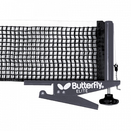 На картинке изображен Сетка для настольного тенниса с крепежом Butterfly Elite-Clip Сетка для настольного тенниса с крепежом Butterfly Elite-Clip