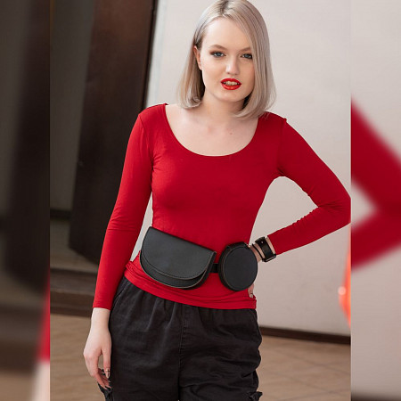Поясная сумка женская Ors Oro OMS-0155 black