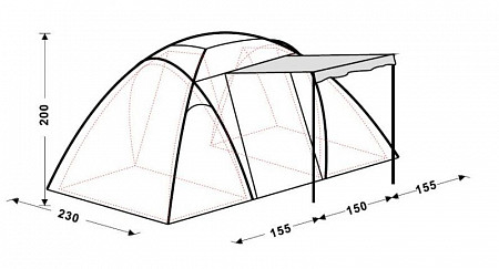 Палатка KingCamp 3030 Bari 4 Fiber Blue