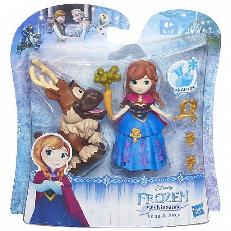 На картинке изображен Кукла Disney Frozen Анна и Свен маленькие (B5185) Кукла Disney Frozen Анна и Свен маленькие (B5185)