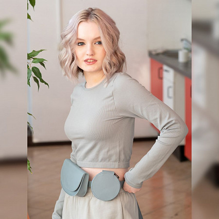 Поясная сумка женская Ors Oro OMS-0155 grey-blue